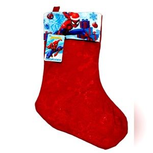 Ruz Stocking Marvel Spiderman Felt Snowflakes Christmas Holiday Red 15 Inches